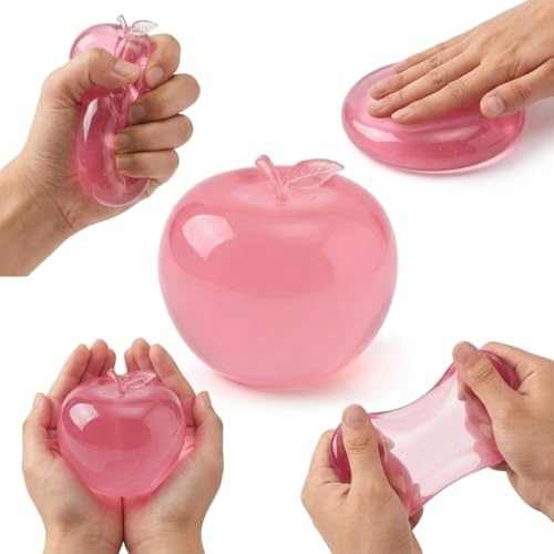 Pink Apple Squishy,Palline Antistress Squishy Mela Slow Rising, Squishi Giocattolo Sensoriale Morbido per Relax e Sollievo Stress, Fidget Toy da Scrivania per Adulti, Gadget Decompressione