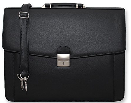 Maleta Porte-Pocuments en éco-cuir pour ordinateur portable avec bandoulière MA32 Noir