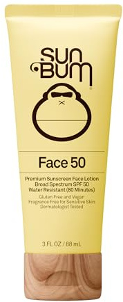 Sun Bum Original SPF 50 Sunscreen Face Lotion - Broad Spectrum Moisturizing Facial Sunscreen with Vitamin E -Fragrance Free - Travel Size - 3 oz
