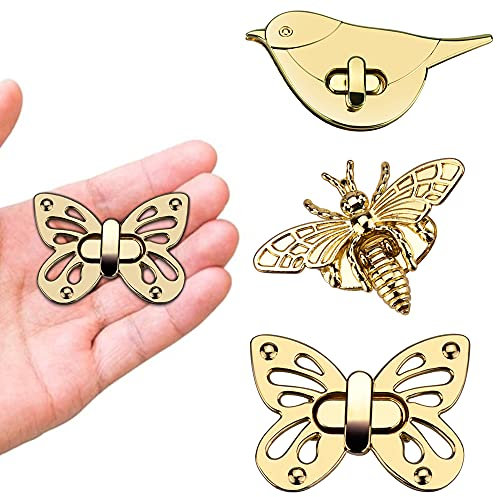 STCRERAG Taschenschnalle Bienen/Vogel/Schmetterlings Kupplungen Verschlüsse Drehverschluss Drehschnalle Nähen Zubehör Taschenzubehör Steckschloss Twist Turn Lock Geldbörse Sperre für Taschen DIY