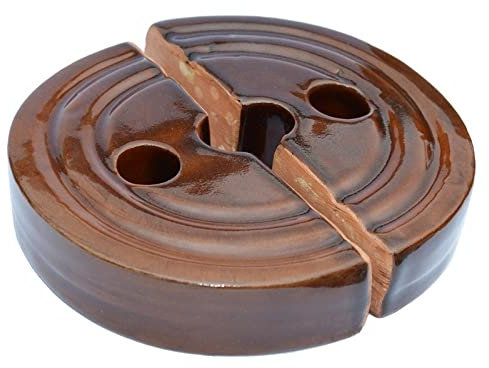 Beschwerungsstein Stein Fermentiergewicht für Sauerkrauttopf Gärtopf Tontopf Steingut Steinzeug (23cm) Braun