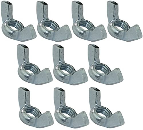 AERZETIX - C45457 - Juego de 10 - Tuercas mariposas/orejas - tuercas de aleta - acero galvanizado - rosca M8 métrica hembra - bricolaje - color plata