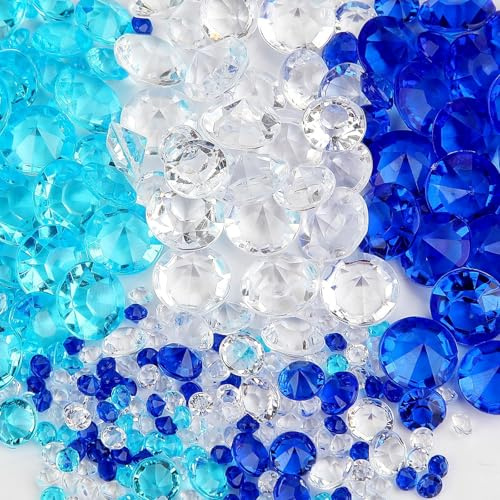Mbsomnus Diamantdekoration, 5 000 stycken spridda dekorationer diamanter, bröllop, blå, akryldekoration, kristaller, spridning, glitter, briljanter, bordsdekoration, strass för födelsedag, fest, vas,