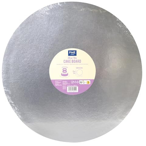 PME Plateaux à gâteau Ronds avec Bordure Lisse, Argentée (14 / 35cm)