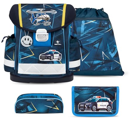 Belmil Classy Schulranzen Set 4 - teilig (403-13/AG/S) (Police)
