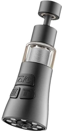 Water Filter Tap, 3-in-1 High-Pressure Kitchen Tap with 360° Swivel Spout, Kitchen Tap Aerator, Built-in Hard Water Filter, Tap Water Filters for 24mm UK Taps