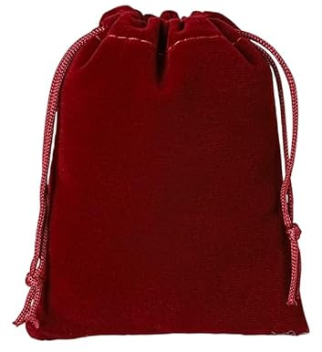 JUFO 12 Pieces Velvet Jewellery Pouches, Multi-Size Drawstring Gift Bags for Jewelry, ID Cards, Passports, Wedding, Party, and Anniversary Packaging(Dark Red, 9x12cm-3.5x4.5)