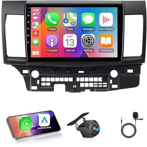 Genérico Autorradio Android de 15 para Lancer 2007-2015 con CarPlay/Android Auto inalámbrico, Pantalla táctil HD de 10.1, navegación GPS, WiFi 5G, Bluetooth, Ecualizador FM, Copia de Seguridad USB,