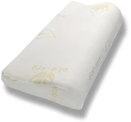 VACAVACA Almohada Cervical Viscoelástica con Aloe Vera, 35x70cm, Ergonómica, Antirronquido, Hipoalergénica, Alta Recuperación, Fabricada en España