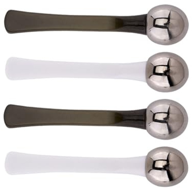 MAGICLULU Set 4 Pezzi Massaggiatori a Cucchiaio per Crema Contorno Occhi in Lega di Zinco, Applicatori Portatili per Massaggio Occhi e Trattamento Occhiaie, Strumenti Compatti per