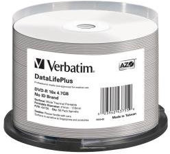 Verbatim 43755 DVD-R 4.7GB Printable - Confezione da 50