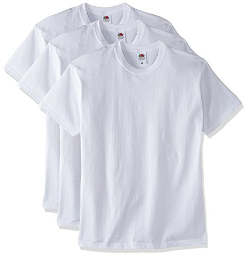 Fruit of the Loom Men's Super Premium Short Sleeve T-Shirt Pack of 3, White, Large