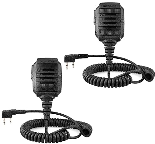 Retevis RS114 radioapparat högtalare handhållen mikrofon 2-stifts IP54 vattentät kompatibel med Walkie Talkie RT24 RT27 RT22 RT81 RT1 RT28 Baofeng BF-88E BF-888S Tyhbelle Kenwood (2 stycken)