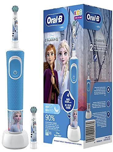 Oral-B Kids wiederaufladbare elektrische Zahnbürste von Braun, 1 Disney Frozen Handle (1 oder 2), ab 3 Jahren, Blau, 1 stück (1er Pack)