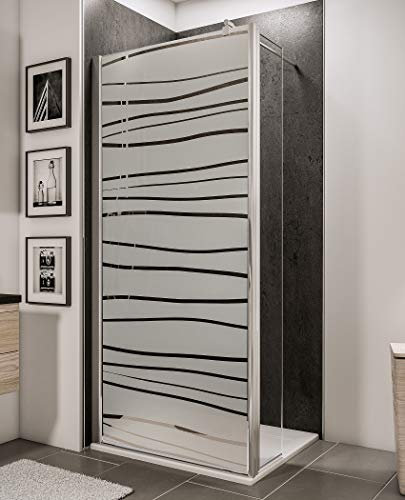 Schulte paroi de douche fixe à l’italienne 90 x 190 cm, avec déflecteur 30 cm pivotant 180°, barre 122 cm incluse, profilé aspect chromé, verre de sécurité 5 mm antical, réglage 90.0-91.8 cm