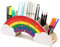 EXERZ Rainbow Pencil Holder + 50pcs Star Stickers - Desk Organiser, Desk Tidy, Crayon holder - Creative Decoration Caddy, Student Stationery, Makeup Storage