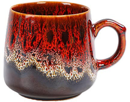 TuYines Coffee Mug,400ml Ceramics Coffee Cup,Stoneware Coffee Mugs,Tea Mugs,Porcelain Coffee Mug,Cappuccino Cups,Pumpkin Shape Cups for Office and Home, Gift and Present
