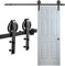 Cecaylie Sistema de puerta corredera, 183 cm, juego de herrajes con rueda grande, conjunto completo de herrajes para puerta de granero