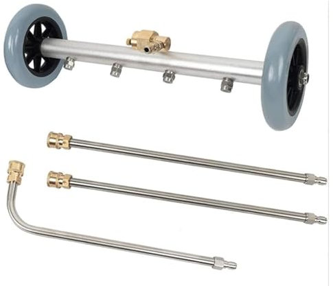 Aim Tools 16 Inch Pressure Washer Undercarriage Cleaner, Dual Purpose Car Chassis Washer Water Broom Floor Cleaning Surface Cleaner 4000PSI with 2 Extension Wands and 90° Angled Wand