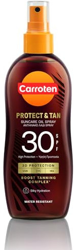 Carroten OmegaCare Tanning Oil FPS 30, 150 ml - Huile Bronzante avec Acides Gras Oméga - Accelerateur de Bronzage avec Protection Solaire - Spray Solaire Protectrice