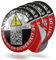 GPS Anti-Diebstahl Aufkleber - Tracking Warnhinweis Sticker mit Webseite - Kleine Warnaufkleber (4 Stück, 32mm)