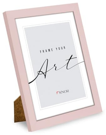 Knor Bilderrahmen 10X15 cm Rosa, Pastell, Bilderrahmen, Fotorahmen, bruchsicheres Acrylglas, Picture Frame 10x15, zum Aufhängen & Aufstellen, Kunststoffrahmen, Wand und Tischaufstellung