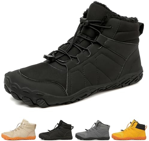 Argumub Chaussures pieds nus pour l'hiver - Pour homme et femme - Chaudes - Antidérapantes - Chaussures de randonnée, Noir 708, 39 EU