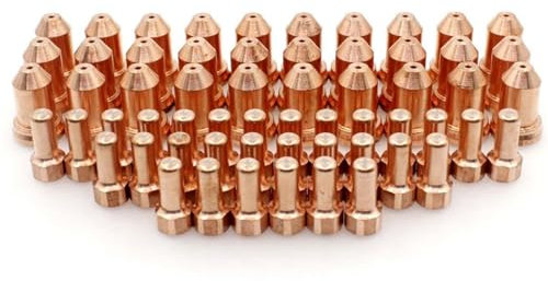 Découpeur plasma, machine de découpe plasma, Électrode de torche de coupe Plasma PT-80 PT80 IPT-80, 60 pièces, 1.3mm 1.0mm 1.2mm, pointes 52558 51311.13, buses de torche Plasma, pièces de soudage pour