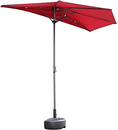 Parasols Sun Parasol Garden 2.7m Parasols Balcón Patio Muro de Pared Medio Paraguas Semi Redondas con Mango Parasol