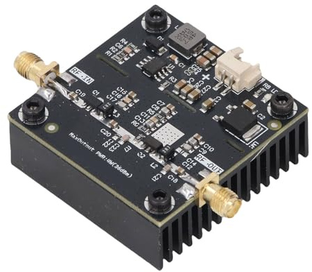 YUEHISY Module D'amplificateur de Puissance RF, 0,5 à 800 MHz 40 DB Gain VHF UHF HF FM Broadband avec Une Alimentation 15W, pour Une Navigation par Satellite à Ondes Courtes