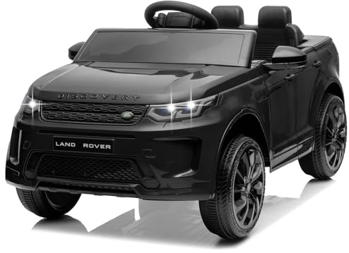 CoolGrows Land Rover 12V Ride on Car, Electric Cars for Kids, with Remote Control, LED Lights, Music, 3 Speed Modes Smooth Start for 3-6 Years Old, Black, Max Weight 25KG (Black)
