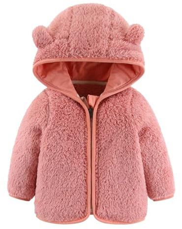 UUAISSO Bébé Garçon Fille Veste Polaire avec Capuche Zippée Mignon Chaud Dessin Animé Ours Manteau Vêtements Pour Bébés