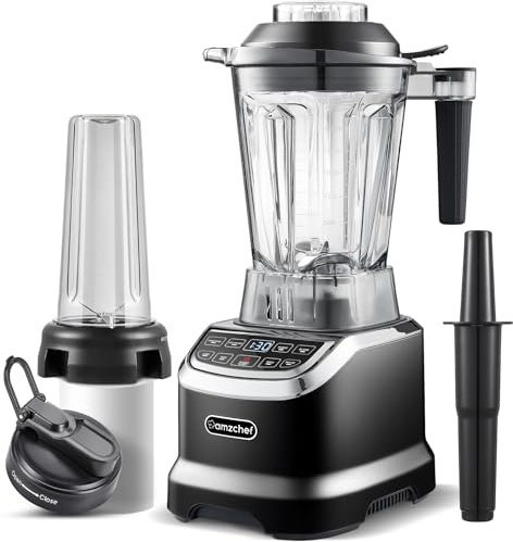 AMZCHEF Blender professionnel 1800 W, blender multifonctionnel avec écran tactile intelligent, blender électrique 6-lames en 3D - Noir