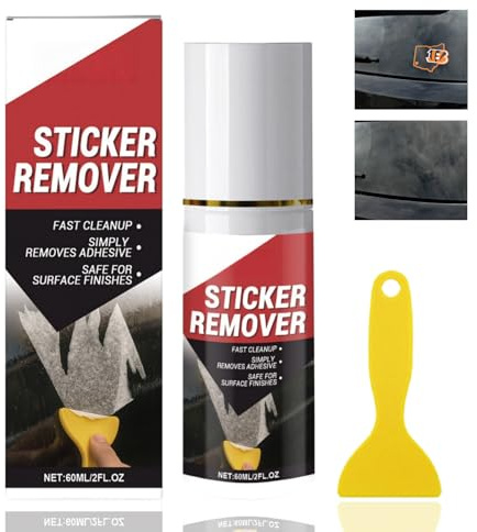 Sticky Stuff Remover Spray,Adhesive,Glue,Sticker,Wallpaper,Graffiti,Label,Tape & Residue Remover with Scraper Tool,60ml Fast-Acting Formula for Cars & Floors,Adhesive Remover,Spray Glue Adhesive