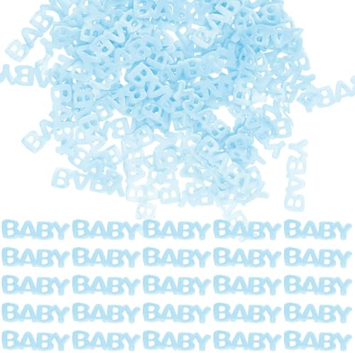 minkissy 200 Piezas Confeti para Fiesta de Shower en Forma de Letras Ñiño, Color Azul, Fácil de Usar y Almacenar, Adecuado para Esparcir Mesa y Decorar Cumpleaños
