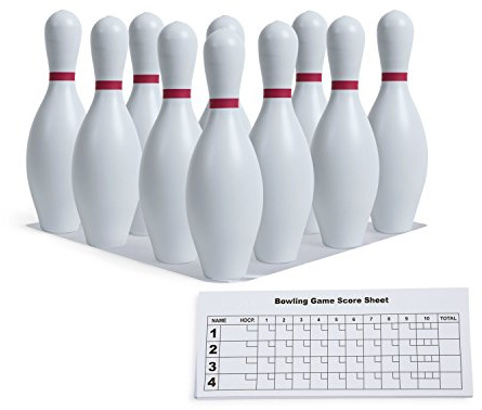 Champion Sports Plastic Bowling Pins: ponderata Set per Allenamento e Giochi per Bambini