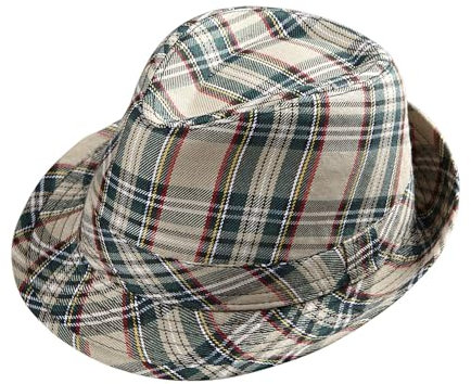Widmann 0095I - Tartanfedora, Beige, Detektiv, Hut, Accessoire, Karneval, Mottoparty