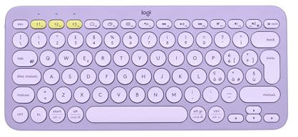 Logitech K380 Multi-Device Tastiera Bluetooth Wireless, Design Easy-Switch, Sottile, Portatile, 2 Anni di Batteria, PC, Laptop, Windows, Mac, Android, iPad OS, Apple TV, Italiano QWERTY - Viola