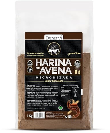 Drasanvi HARINA AVENA SABOR CHOCOLATE 1Kg SPORT LIVE