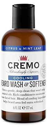 CREMO - Beard Wash & Softener For Men | Cooling Citrus & Mint Leaf | 177ml