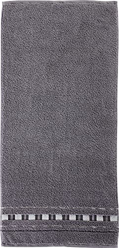 Erwin Müller Duschtuch - Achern grau/Natur Größe 70x140 cm - 500g/m² - schnell trocknend, extra saugstark, beidseitige Schlaufen