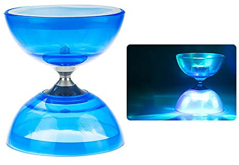 tooloflife Profi Kugellager Diabolo mit 10m Seil + Stange Netztasche Chinesisches Yoyo Spielzeug, Blau