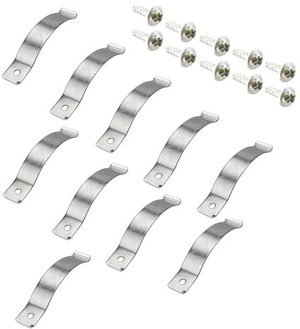 10 x Picture Frame Spring Clips Zinc Plated Steel Spring Retaining Clips Frame Fasteners Picture Frame Hardware Turn Clips with Screws 46mm