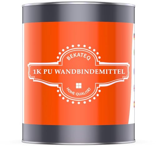 BEKATEQ 1K PU Bindemittel + Grundierung für Steinteppiche, 1kg farblos I Polyurethan Kiesfestiger für senkrechte/vertikale Untergründe I Kunstharz Wandbeschichtung für Wand, Treppe BK-633