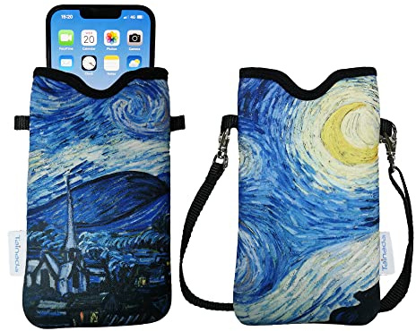 Tainada Neoprene Neck Phone Pouch Bag with Crossbody Strap (Starry Night)