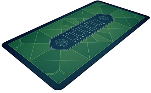 Bullets Playing Cards | Tapis de Poker Vert Paulie Design 140x75 cm | Surface Lisse Antidérapante, Qualité Casino, Lavable & Hydrofuge