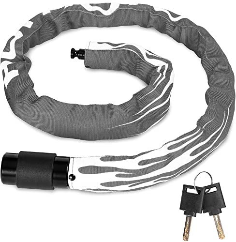 Homoto Lucchetto Catena Bici, Catena Bicicletta Antifurto con 2 Chiavi, Lucchetto 100 cm in Acciaio per Protezione Solare ad Alta Sicurezza da 6 mm per Biciclette Moto Scooter