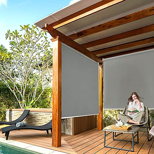 YRHome Store Vertical - Extensible - Protection Solaire - pour Balcon - Protection Solaire - Protection Solaire - Protection Contre Les Regards indiscrets 140 x 140 cm - Gris