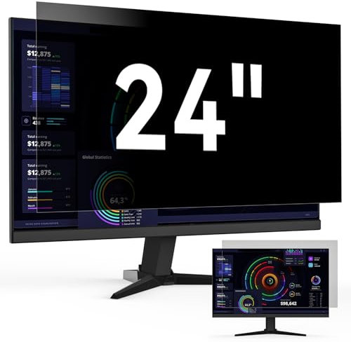 2 Stück Computer Monitor Sichtschutz 24 Zoll Seitenverhältnis 16:9, Anti Blaulicht Blendschutz Displayschutz, Abnehmbarer Blickschutzfolie Sichtschutzfilter Kompatibel mit Lenovo/HP/Dell/Acer/Samsung