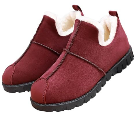 tinetill Stivali Invernali Mini Stivaletti Donna con Stivali da Neve Piatti Foderati in Pelliccia Scarpe Invernali Stivali Invernali Stivali Caldi Pantofole in Pelle di Agnello Stivali da Esterno